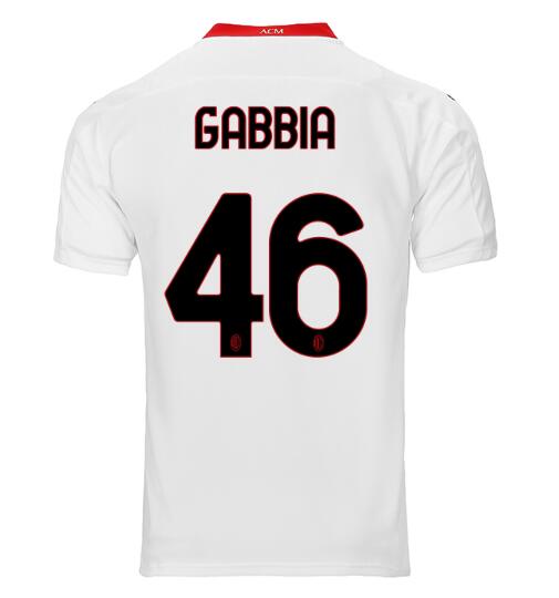 AC Milan Away Kit Soccer Jersey GABBIA #46 2020/21